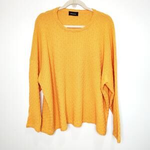 Eskandar Womens One Size Sweater Cotton Cashmere Silk Oversized Slouchy Yellow